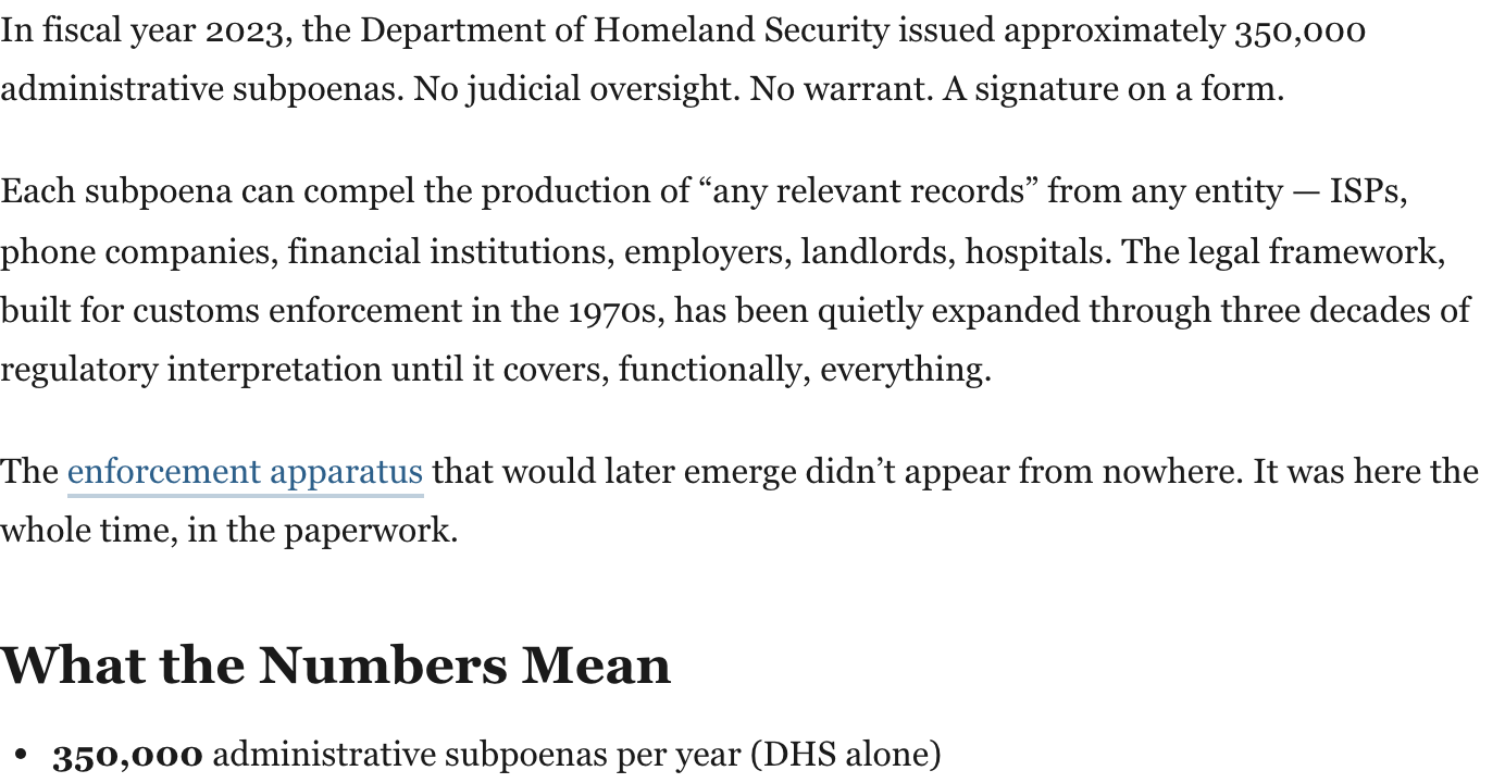 Preview of The Subpoena Machine