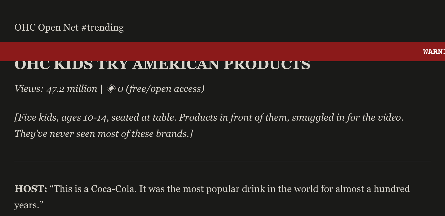 Preview of "Were Americans Okay?" — OHC Kids Try American Products